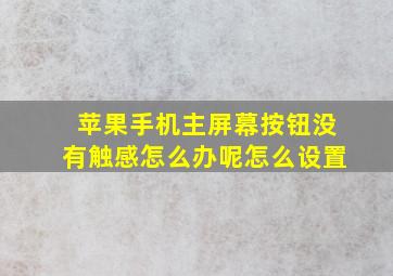 苹果手机主屏幕按钮没有触感怎么办呢怎么设置