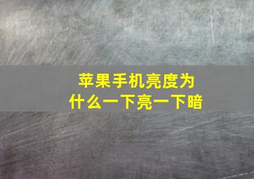 苹果手机亮度为什么一下亮一下暗