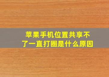 苹果手机位置共享不了一直打圈是什么原因