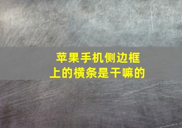 苹果手机侧边框上的横条是干嘛的