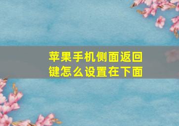 苹果手机侧面返回键怎么设置在下面