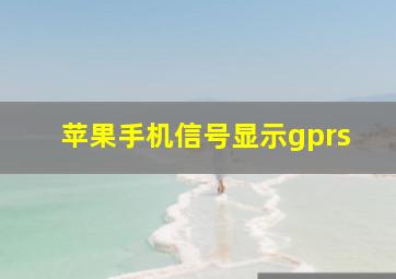 苹果手机信号显示gprs