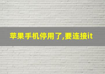 苹果手机停用了,要连接it