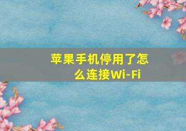 苹果手机停用了怎么连接Wi-Fi