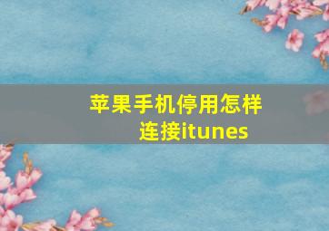 苹果手机停用怎样连接itunes