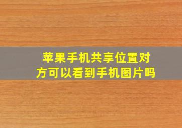 苹果手机共享位置对方可以看到手机图片吗