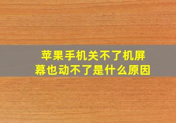 苹果手机关不了机屏幕也动不了是什么原因