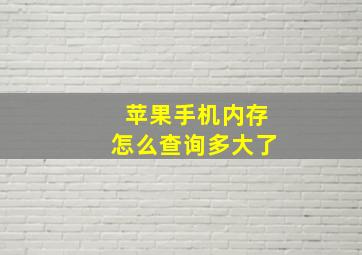 苹果手机内存怎么查询多大了