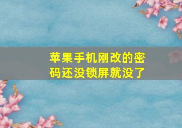 苹果手机刚改的密码还没锁屏就没了