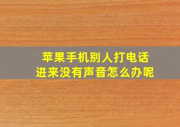 苹果手机别人打电话进来没有声音怎么办呢