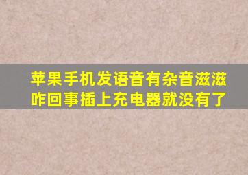 苹果手机发语音有杂音滋滋咋回事插上充电器就没有了