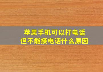 苹果手机可以打电话但不能接电话什么原因