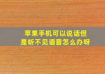 苹果手机可以说话但是听不见语音怎么办呀