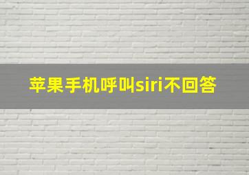 苹果手机呼叫siri不回答