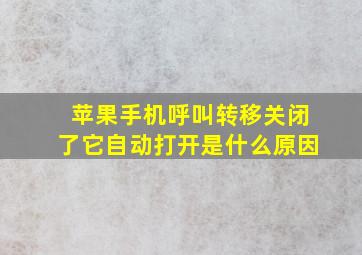 苹果手机呼叫转移关闭了它自动打开是什么原因