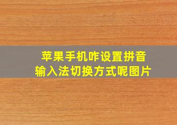 苹果手机咋设置拼音输入法切换方式呢图片