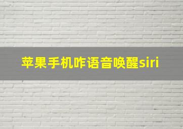 苹果手机咋语音唤醒siri