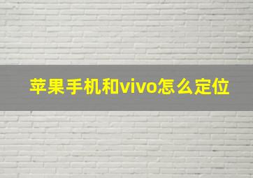 苹果手机和vivo怎么定位