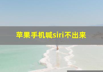 苹果手机喊siri不出来