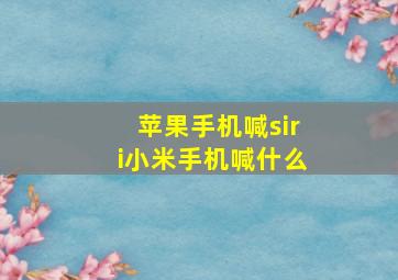 苹果手机喊siri小米手机喊什么