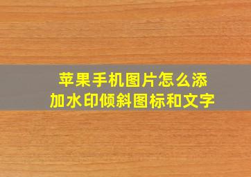 苹果手机图片怎么添加水印倾斜图标和文字