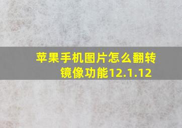 苹果手机图片怎么翻转镜像功能12.1.12