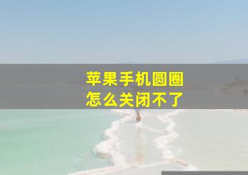 苹果手机圆圈怎么关闭不了