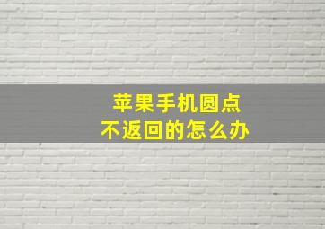 苹果手机圆点不返回的怎么办