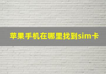 苹果手机在哪里找到sim卡