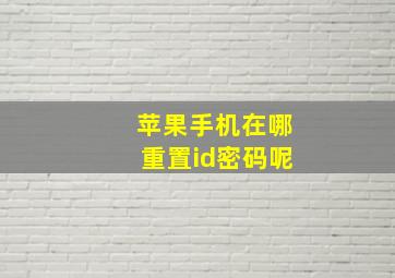 苹果手机在哪重置id密码呢