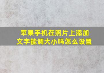 苹果手机在照片上添加文字能调大小吗怎么设置