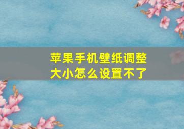 苹果手机壁纸调整大小怎么设置不了