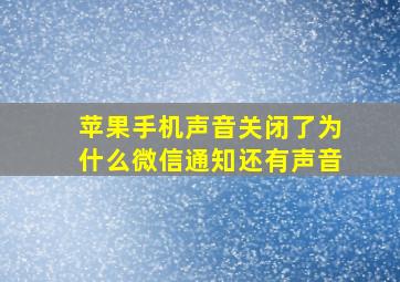 苹果手机声音关闭了为什么微信通知还有声音