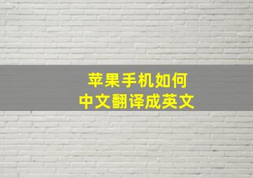 苹果手机如何中文翻译成英文