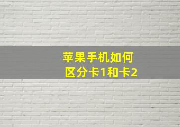 苹果手机如何区分卡1和卡2