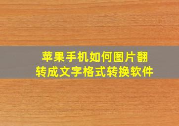 苹果手机如何图片翻转成文字格式转换软件