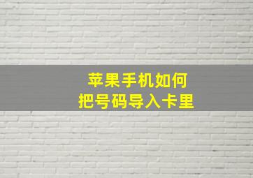 苹果手机如何把号码导入卡里