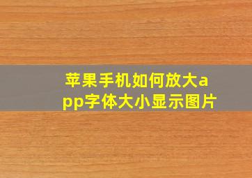 苹果手机如何放大app字体大小显示图片