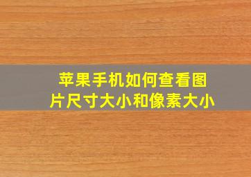 苹果手机如何查看图片尺寸大小和像素大小