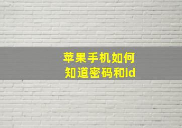 苹果手机如何知道密码和id