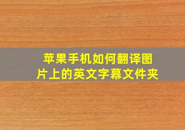 苹果手机如何翻译图片上的英文字幕文件夹