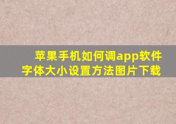 苹果手机如何调app软件字体大小设置方法图片下载