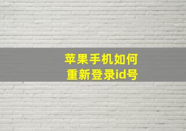 苹果手机如何重新登录id号