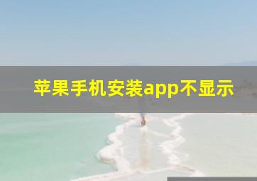 苹果手机安装app不显示