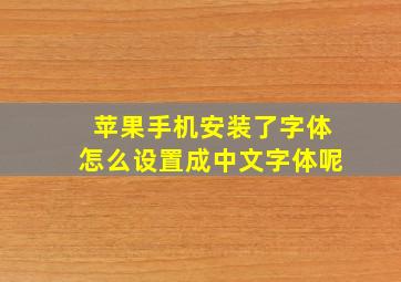 苹果手机安装了字体怎么设置成中文字体呢