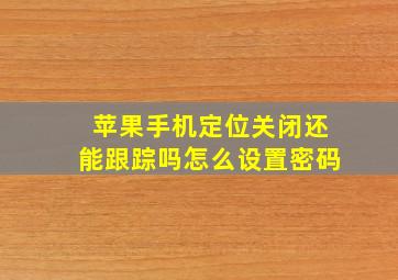 苹果手机定位关闭还能跟踪吗怎么设置密码