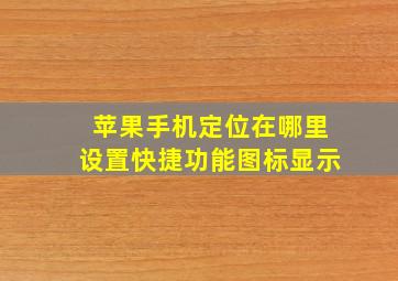 苹果手机定位在哪里设置快捷功能图标显示