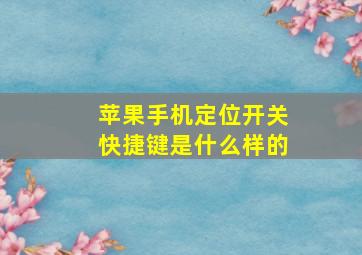 苹果手机定位开关快捷键是什么样的