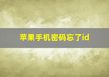 苹果手机密码忘了id