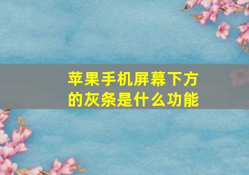 苹果手机屏幕下方的灰条是什么功能